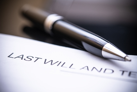 close up of last will and testament